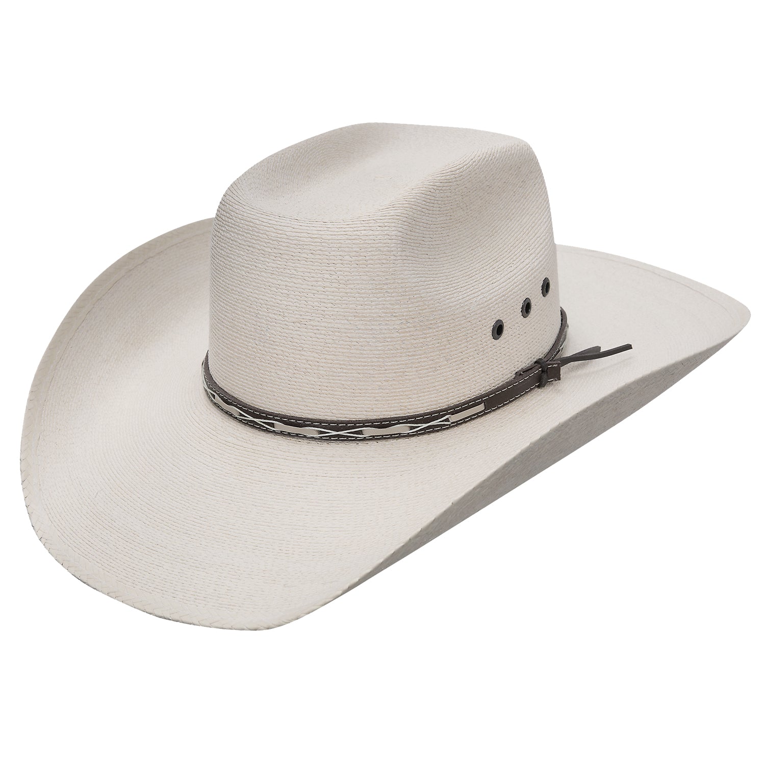 Stetson Palm Leaf Straw Square Hat w/Eyelets