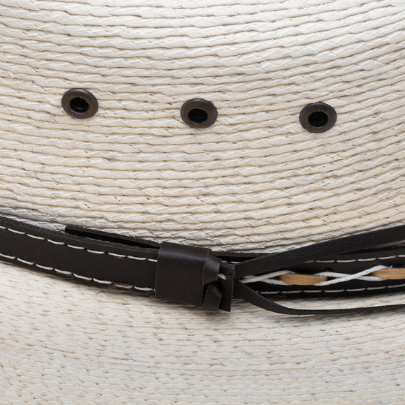 Stetson Palm Leaf Straw Square Hat with Eyelets