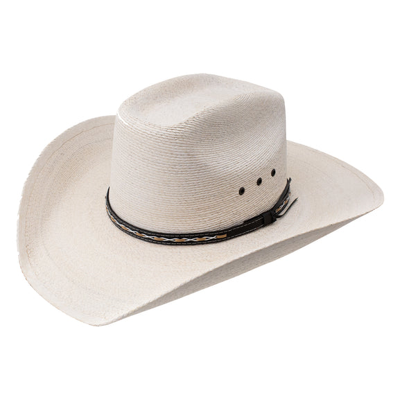 Stetson Palm Leaf Straw Square Hat with Eyelets