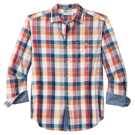 Tommy Mendocino Long Sleeve Plaid Shirt in Pure Coral