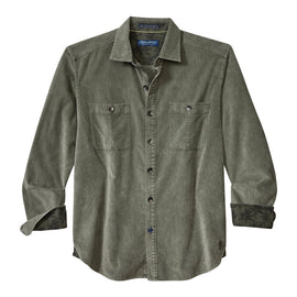 Tommy Bahama Coastline Cord Sun Fade Shirt in Fern