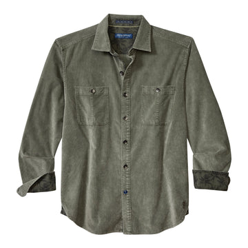 Tommy Bahama Coastline Cord Sun Fade Shirt in Fern