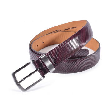 Remo Tulliani Calfskin Leather Sylvio Belt in Burgundy