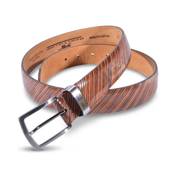 Remo Tulliani Calfskin Leather Sylvio Belt in Coco