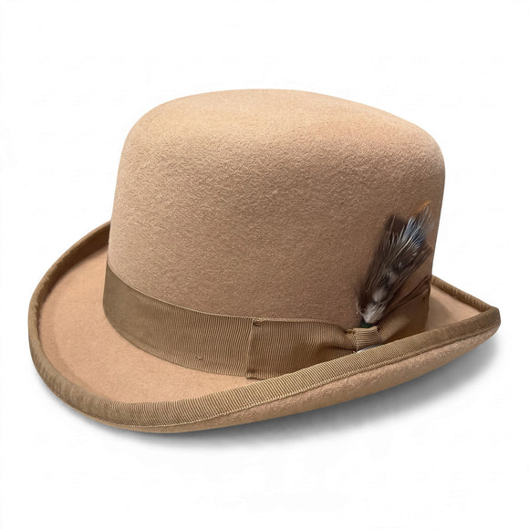 Scala 100% Wool Derby Hat in Camel