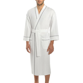 Majestic Waffle Knit Robe in White - Regulars