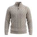 West End Half Zip Aran Sweater in Oatmeal-1