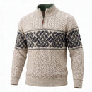 West End Half Zip Merino Wool Jacquard Sweater-1