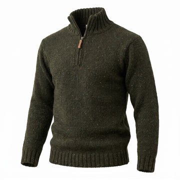 West End Kilcar Half Zip Sweater in Forest Green