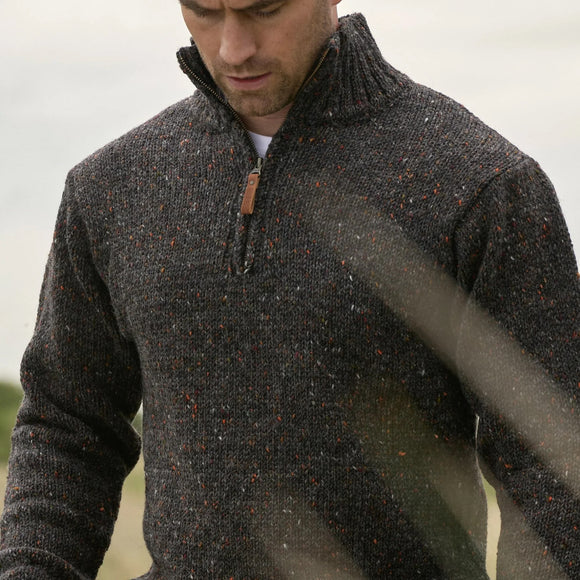 West End Kilcar Half Zip Sweater in Graphite