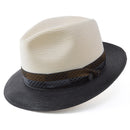 Stetson Andover Florentine Milan Straw Hat in Ivory/Black-1