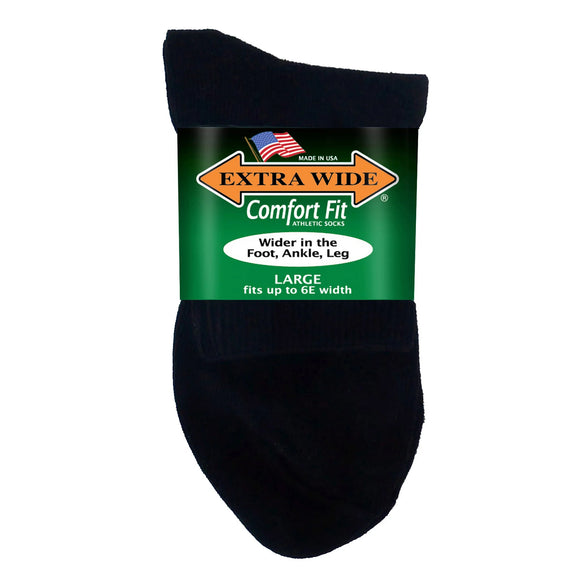 Extra Wide Men's Quarter Sock - Shoe Sizes 12 - 16