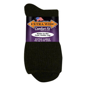 Extra Wide Men's Quarter Sock - Shoe Sizes 16.5 - 21