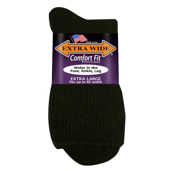 Extra Wide Men's Quarter Sock - Shoe Sizes 16.5 - 21