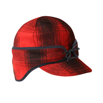 Stormy Kromer Rancher Caps With Ear Band in Black/Red Plaid