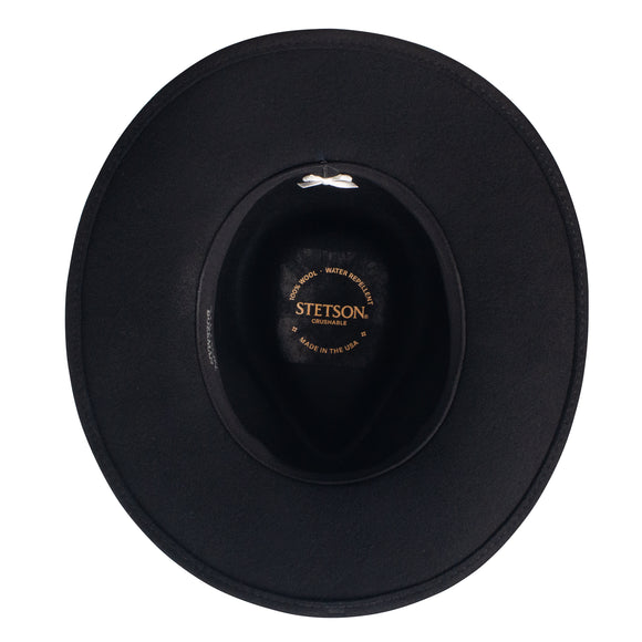 Stetson Bozeman 100% Wool Crushable Hat in Black