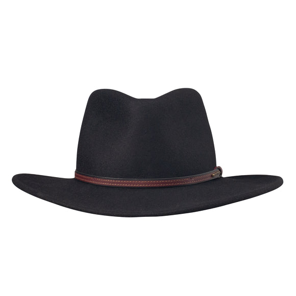 Stetson Bozeman 100% Wool Crushable Hat in Black