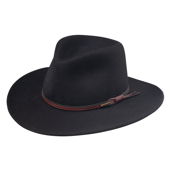 Stetson Bozeman 100% Wool Crushable Hat in Black