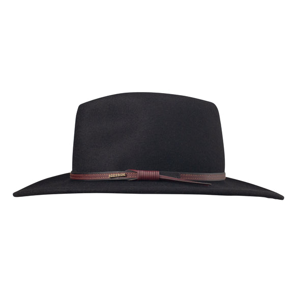 Stetson Bozeman 100% Wool Crushable Hat in Black