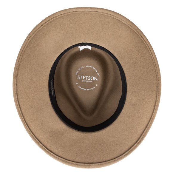 Stetson Bozeman 100% Wool Crushable Hat in Mushroom