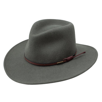 Stetson Bozeman 100% Wool Crushable Hat in Steel