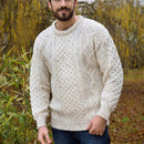 West End Inis Mor Aran Crew Neck Sweater in Skiddaw-2