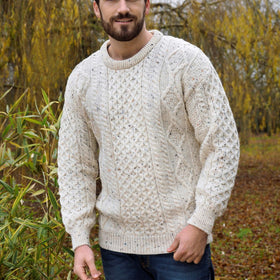West End Inis Mor Aran Crew Neck Sweater in Skiddaw
