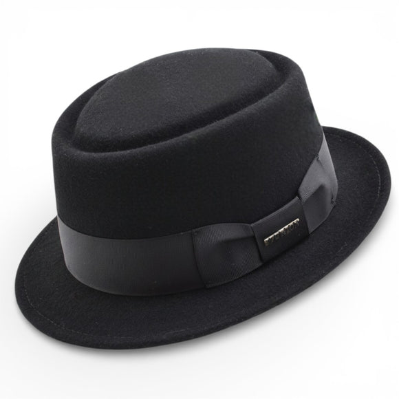Stetson Wool Felt Cranston Pork Pie Men's Hats in Black