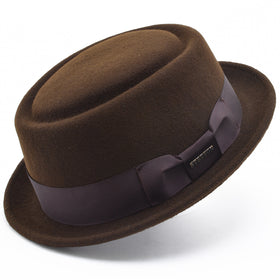 Stetson Wool Felt Cranston Pork Pie Men's Hats in Chocolate