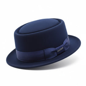 Stetson Wool Felt Cranston Pork Pie Men's Hats in Navy