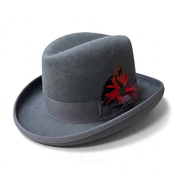 Ferrecci 100% Wool Godfather Homburg Hat in Charcoal
