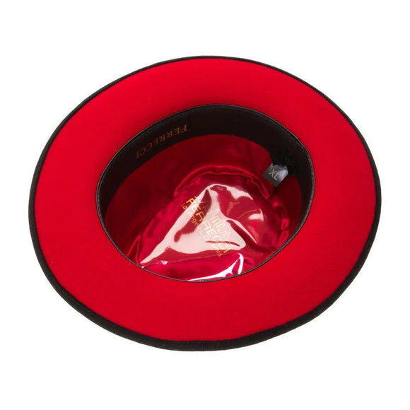 Ferrecci Crushable Wool Grayson Hat in Black/Red