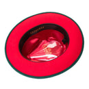 Ferrecci Crushable Wool Grayson Hat in Hunter/Red-2