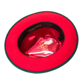 Ferrecci Crushable Wool Grayson Hat in Hunter/Red - 0