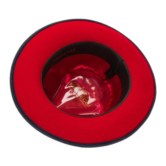 Ferrecci Crushable Wool Grayson Hat in Navy/Red