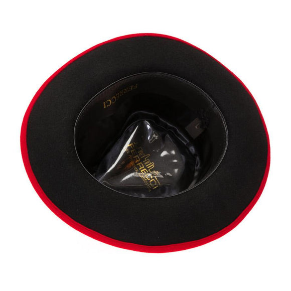 Ferrecci Crushable Wool Grayson Hat in Red/Black
