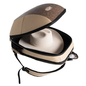 HatPac Premium Travel Carrier in Tan Denim - 0