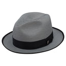 Stetson Latte Florentine Milan Straw Fedora Hat in Grey-1
