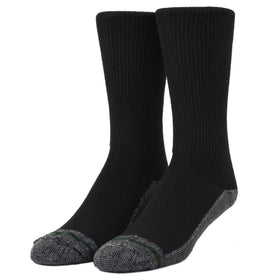 Loose Fit Stays Up Crew Athletic Socks in Black - Medium