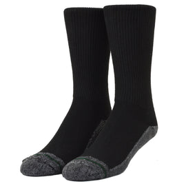 Loose Fit Stays Up Crew Athletic Socks in Black - Small
