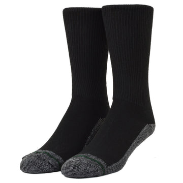 Loose Fit Stays Up Crew Athletic Socks in Black - X-Large