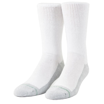 Loose Fit Stays Up Crew Athletic Socks in White - Large