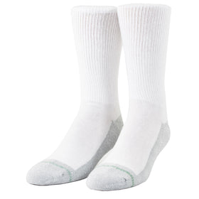 Loose Fit Stays Up Crew Athletic Socks in White - Small