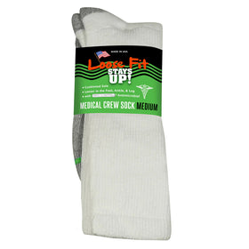 Loose Fit Medical Crew Sock in White - Medium