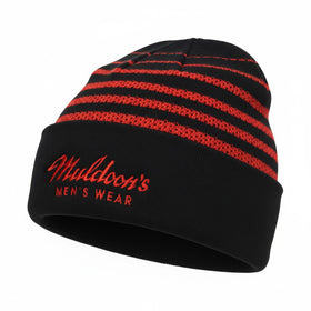 Muldoon's Acrylic Stocking Cap in Black / Red Mix
