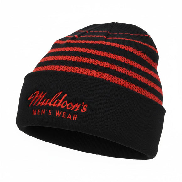 Muldoon's Acrylic Stocking Cap in Black / Red Mix