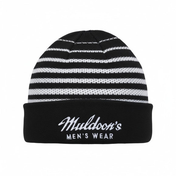 Muldoon's Acrylic Stocking Cap in Black / White Mi