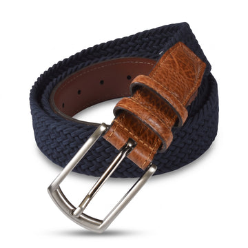 Torino Cotton Elastic Men's Belts in Navy (Sizes 34 - 46)