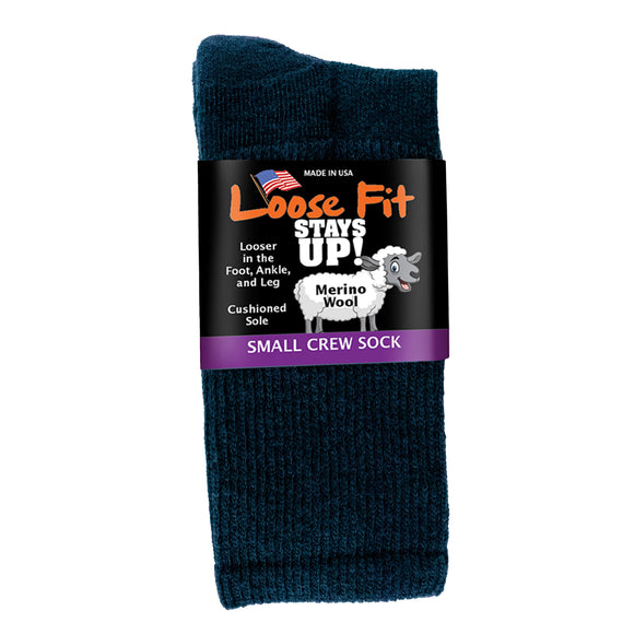 Loose Fit Merino Wool Sock in Navy - Small