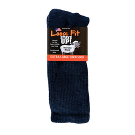 Loose Fit Merino Wool Sock in Navy - X-Large
